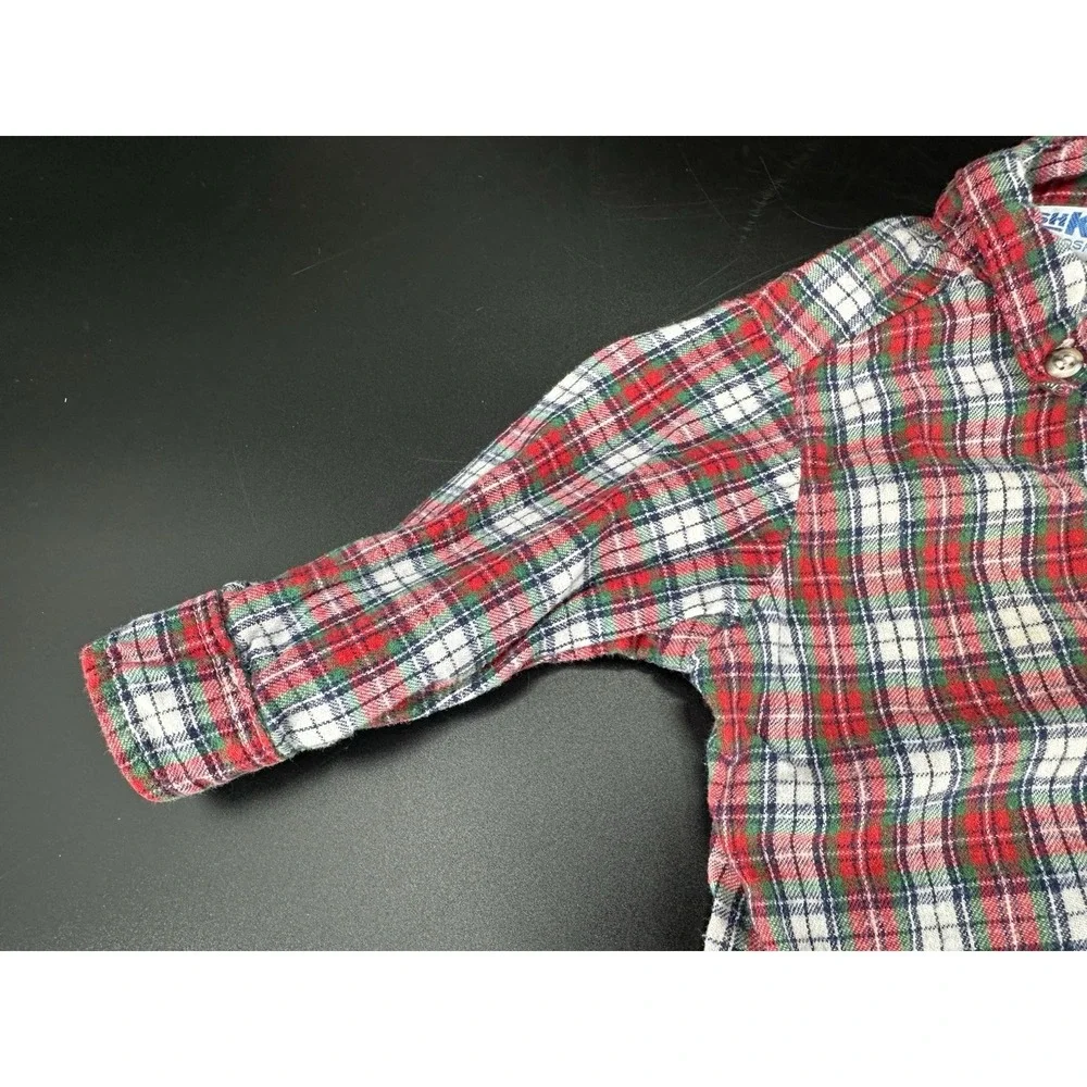 VTG Osh Kosh Bgosh Red Plaid Button Up Shirt‎  Cotton Kids Sz 18 Months